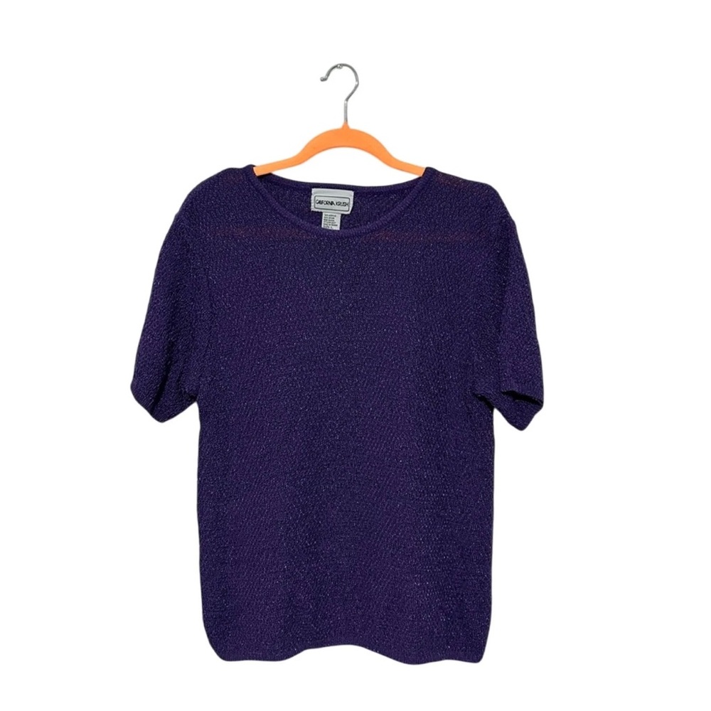 Vintage Purple Knit California Krush Blouse Size Large